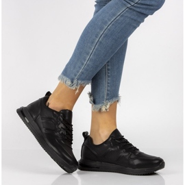 Leather sports sneakers Filippo DP2017 / 21 Bk black 1