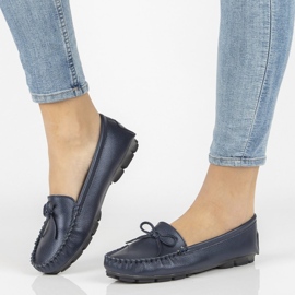 Leather loafers Filippo DP004 / 21 Nv navy blue 1