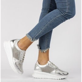 Leather sneakers Filippo DP2011 / 21 Si silver 1