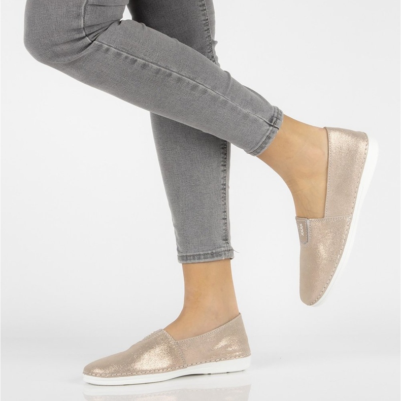 Leather slip-on shoes Filippo DP2134 / 21 Go golden 1