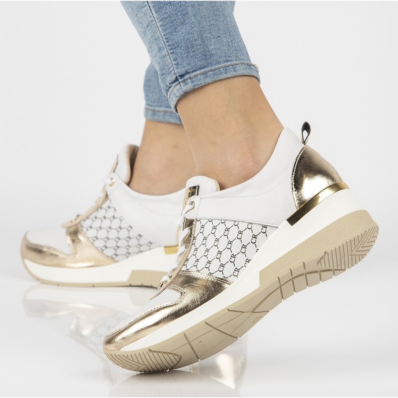 Leather sneakers Filippo 062 white gold golden 1 Leather sneakers Filippo 062 white gold golden 1