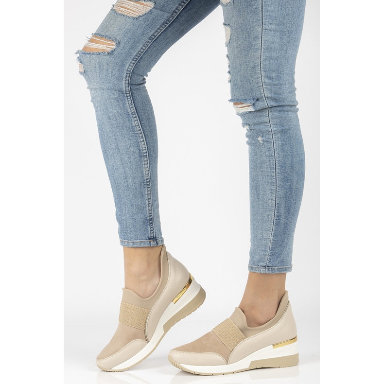 Leather sneakers Filippo 089 beige 1