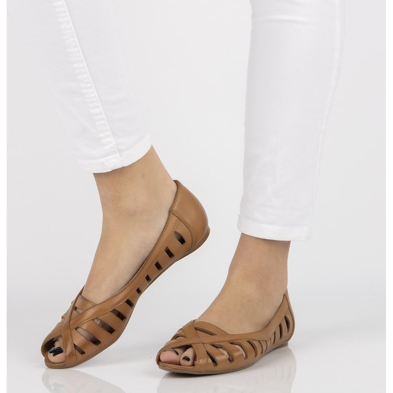 Leather ballerinas Filippo 04506 brown 1