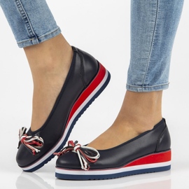 Leather ballerinas Filippo DP2159 / 21 Nv navy blue red 1