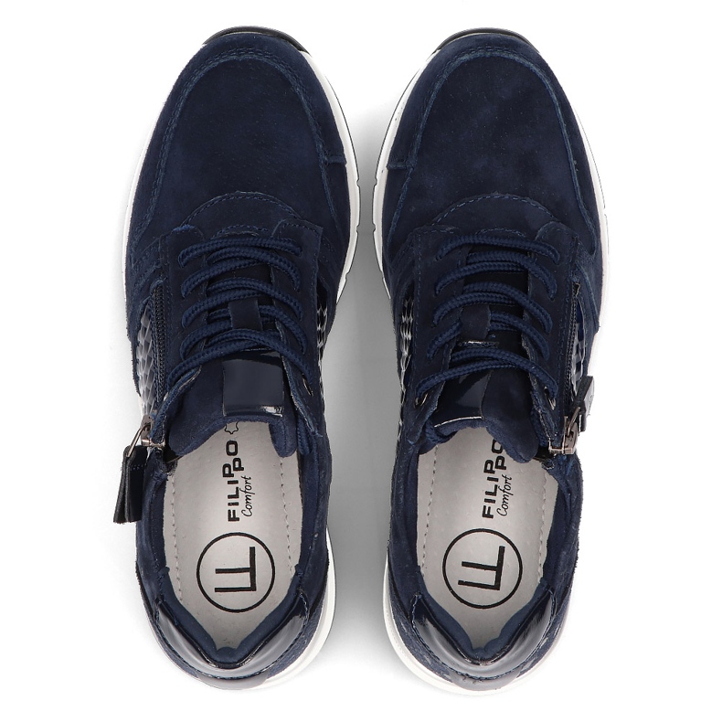Leather Sneakers Filippo DP2052 / 21 Nv navy blue 2