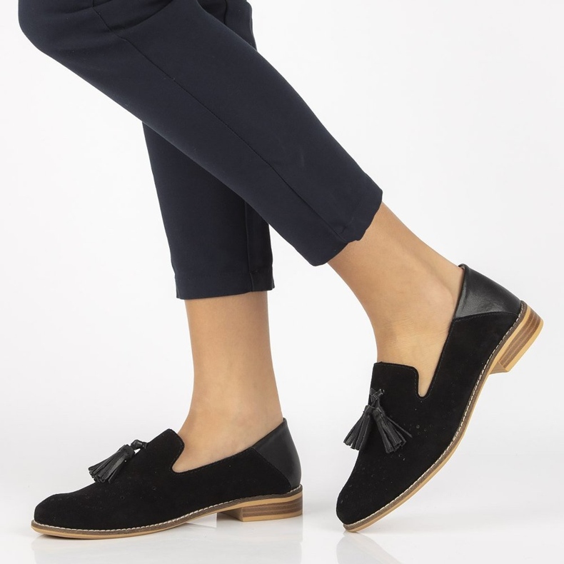 Leather moccasins Filippo DP2332 / 21 Bk black 1