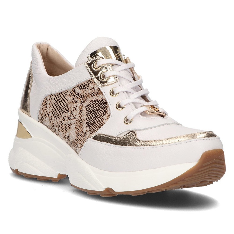 Leather sneakers Filippo 087 white gold golden 2