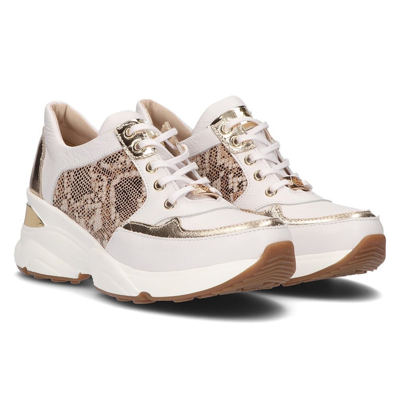 Leather sneakers Filippo 087 white gold golden 1