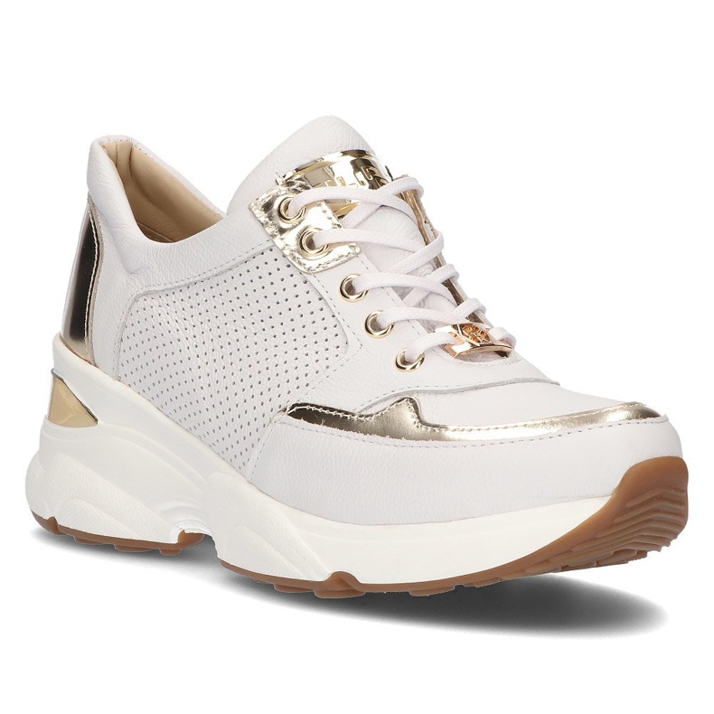 Leather sneakers Filippo 087D white gold golden 1 Leather sneakers Filippo 087D white gold golden 1