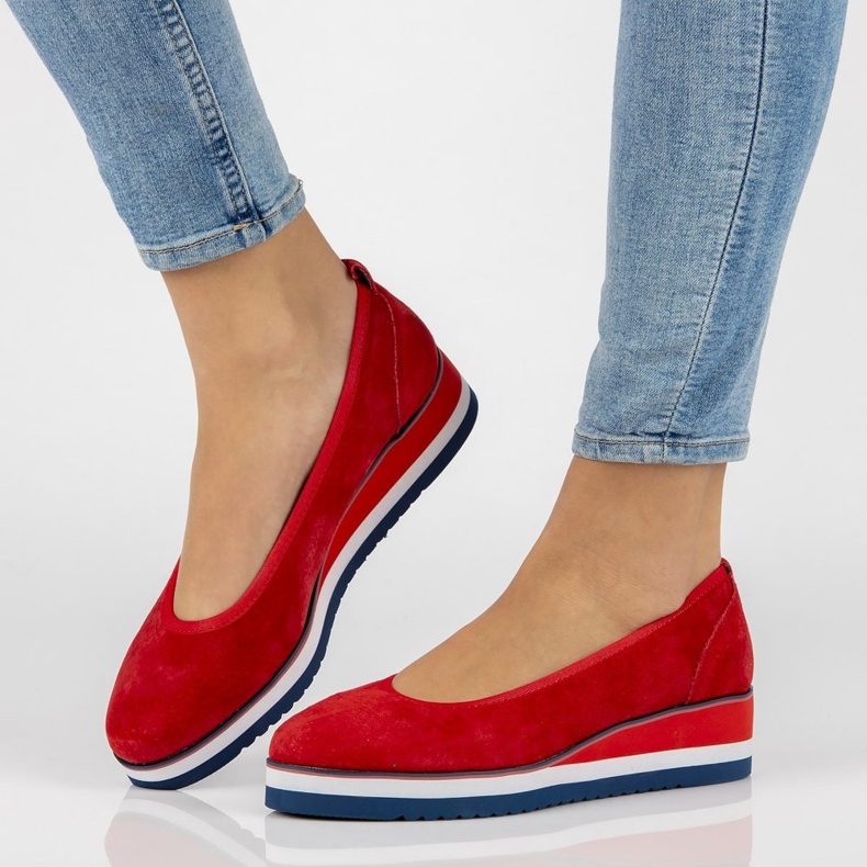 Leather red Filippo DP2323 / 21 Rd ballerinas 1