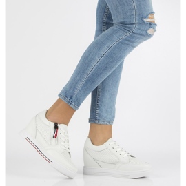 Leather wedge sneakers Filippo DP2350 / 21 Wh white 1
