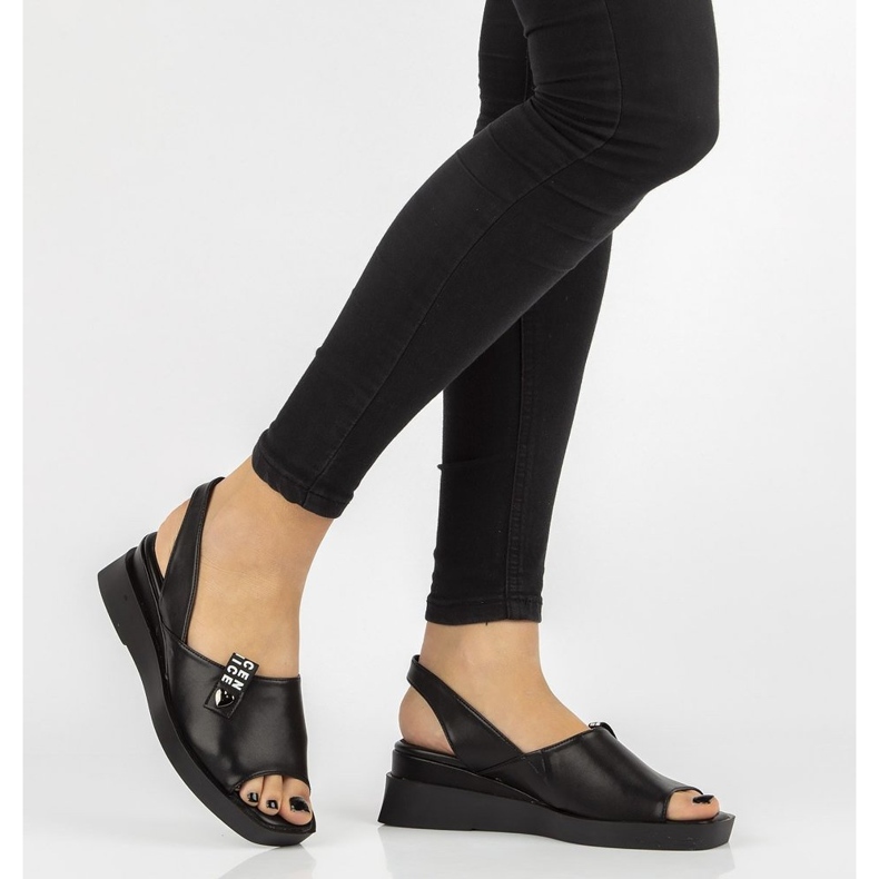 Black Sandals on the wedge Filippo DS2355 / 21 Bk 2
