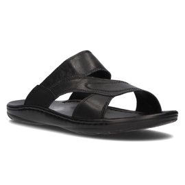 Leather men's slippers Filippo MK2304 / 21 Bk black 1