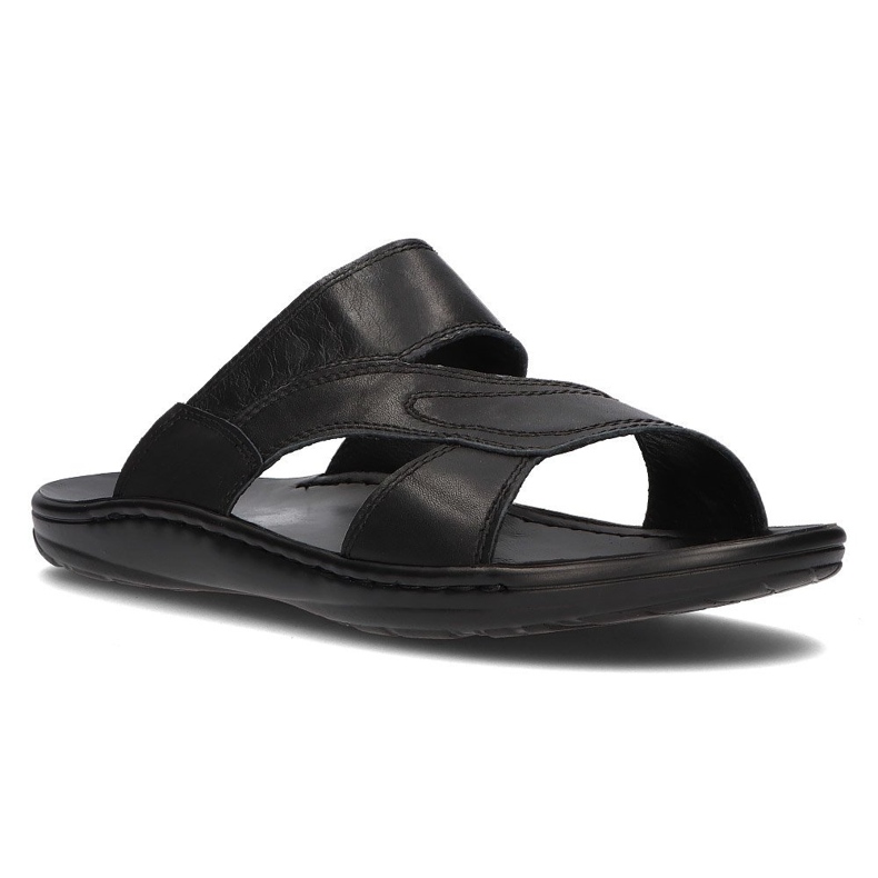 Leather men's slippers Filippo MK2304 / 21 Bk black 1