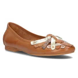 Leather ballerinas Filippo 01358 red brown 1
