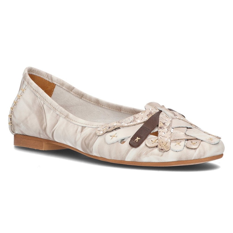 Leather ballerinas Filippo 01358 beige 1