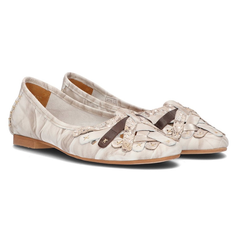 Leather ballerinas Filippo 01358 beige 2