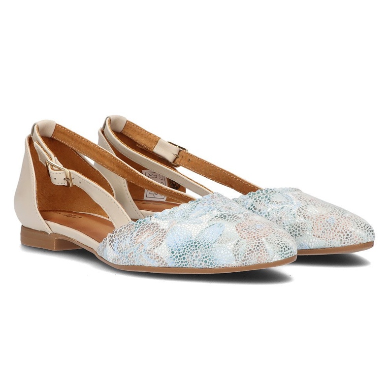 Leather shoes Filippo 4972A beige and turquoise 2 Leather shoes Filippo 4972A beige and turquoise 2