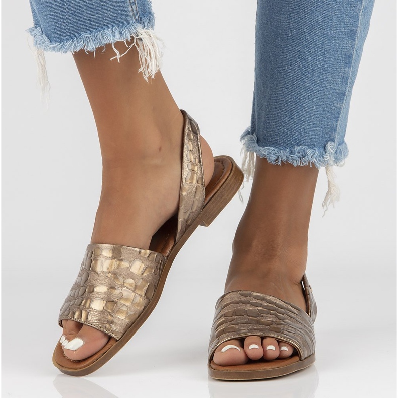 Leather sandals Filippo 40215 taupe brown 2