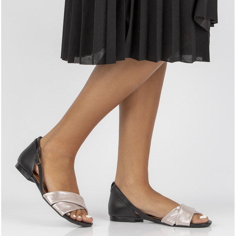 Leather sandals Filippo 04614-15 / 00-5 pink-black 1 Leather sandals Filippo 04614-15 / 00-5 pink-black 1