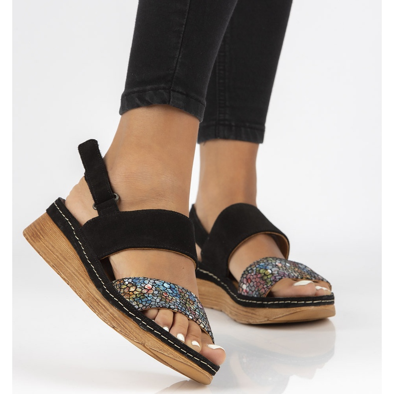 Leather sandals Filippo 04142-20 / 00-5 black multicolor 1