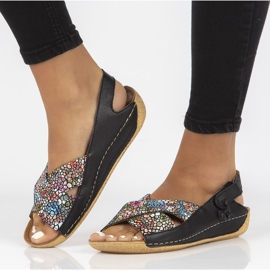 Leather sandals Filippo 00994-57 / 00-5 black multicolor 1 Leather sandals Filippo 00994-57 / 00-5 black multicolor 1