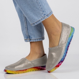 Leather shoes Filippo DP1213 / 21 Si silver 2
