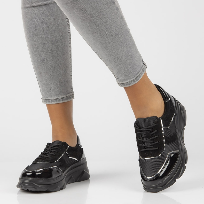 Leather laced sneakers Filippo DP3178 / 21 Bk black 1 Leather laced sneakers Filippo DP3178 / 21 Bk black 1