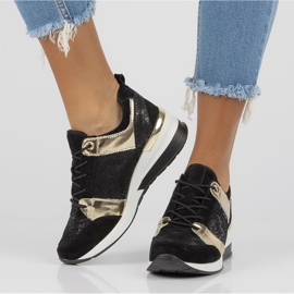 Leather sneakers Filippo DP3170 / 21 Go black gold 2