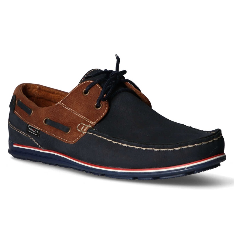 Loafers Filippo 1774 K Granat + Brown nubuck navy blue 1