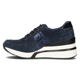 Leather sneakers Filippo DP3176 / 21 Nv navy blue 1
