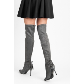 Vices Boho boots on a high heel grey 1