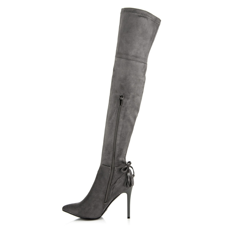 Vices Boho boots on a high heel grey 2