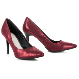 Vinceza Shiny burgundy heels red 2