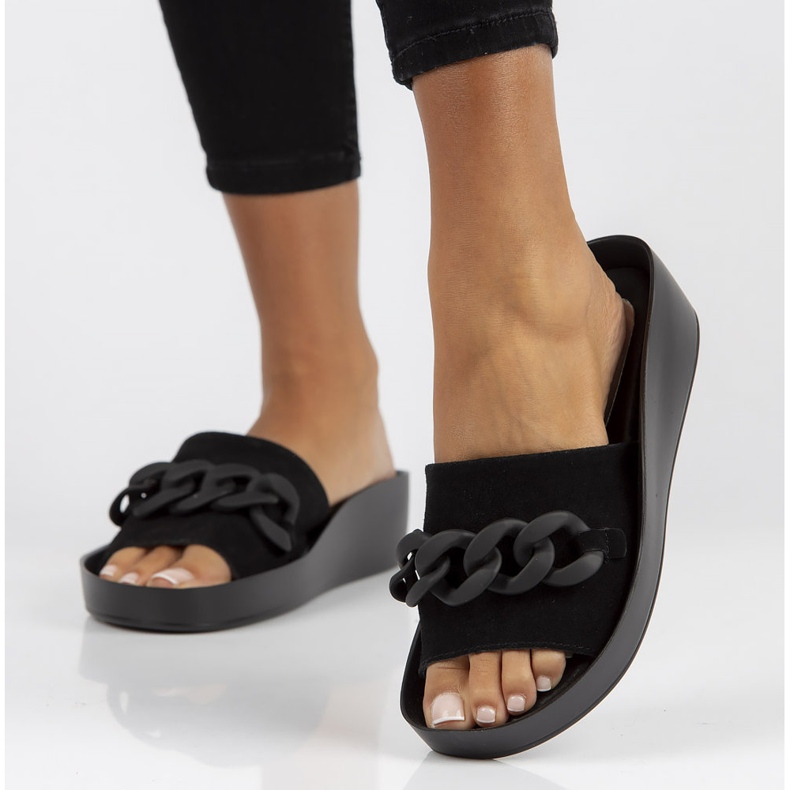 Leather slippers Filippo DK3593 / 22 Bk black 1