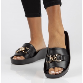 Leather slippers Filippo DK3590 / 22 Bk black 2