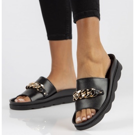 Leather slippers Filippo DK3597 / 22 Bk black 1
