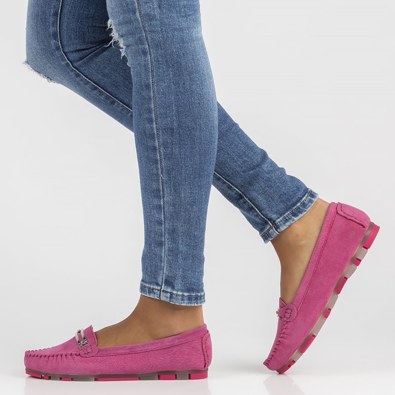 Leather moccasins Filippo DP1202 / 22 Fh pink 2