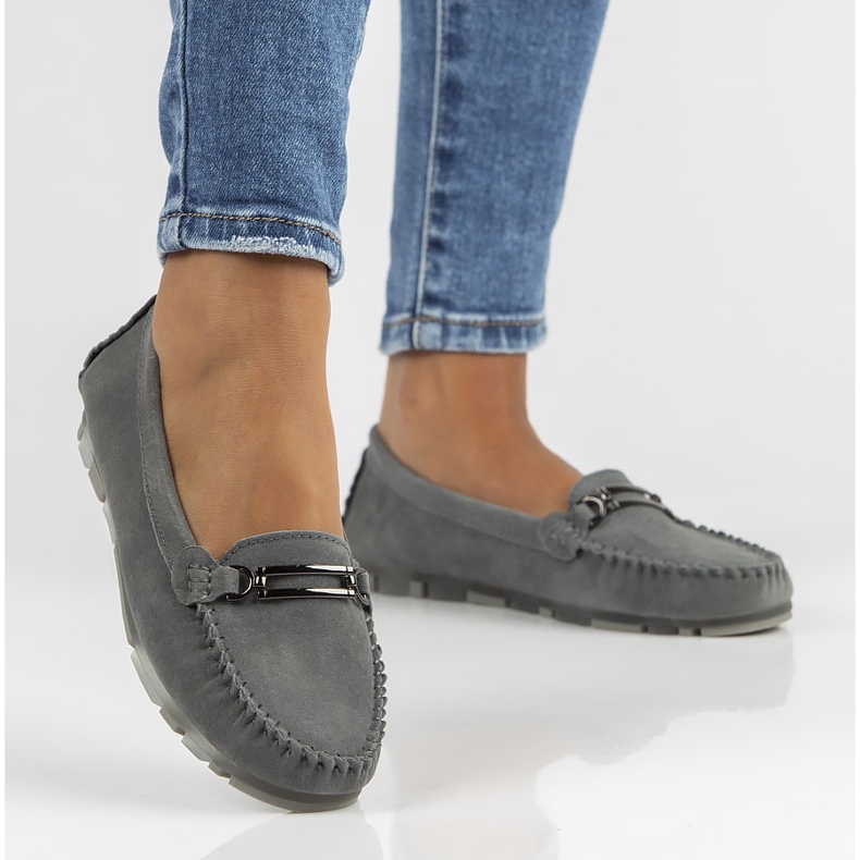 Leather loafers Filippo DP1202 / 22 Gr gray grey 2