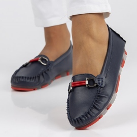 Leather loafers Filippo DP3613 / 22 Nv Rd navy blue 1