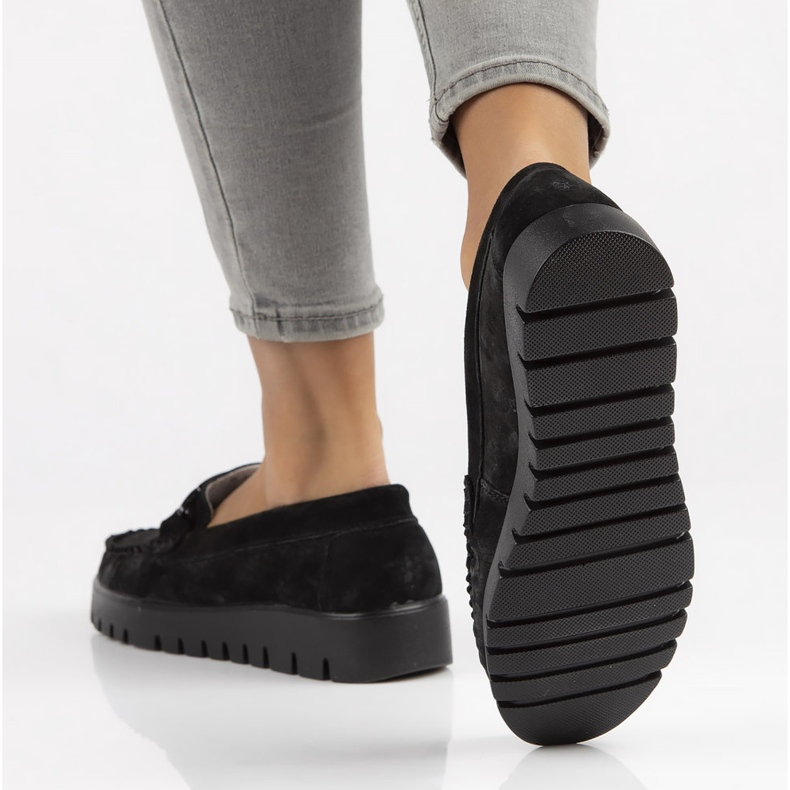 Leather moccasins Filippo DP3334 / 22 Bk black 1