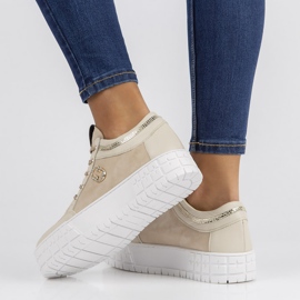 Leather sneakers Filippo 149 beige 1