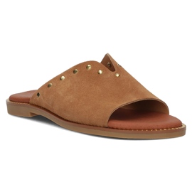 Leather slippers Filippo LH-425 Camel brown 1