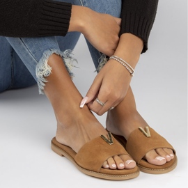 Leather Slippers Filippo LH-200 Camel brown 2