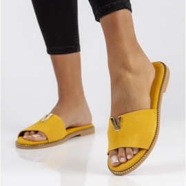 Leather Filippo LH-200 slippers yellow 2