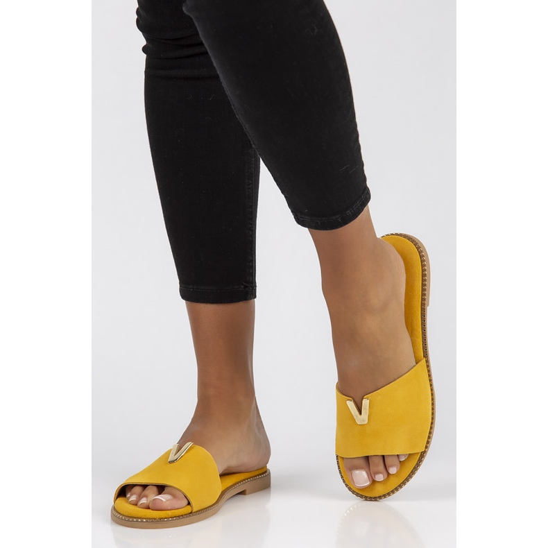 Leather Filippo LH-200 slippers yellow 1 Leather Filippo LH-200 slippers yellow 1