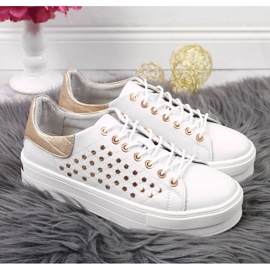 Leather sneakers with rivets platform Filippo W PAW321 white 2