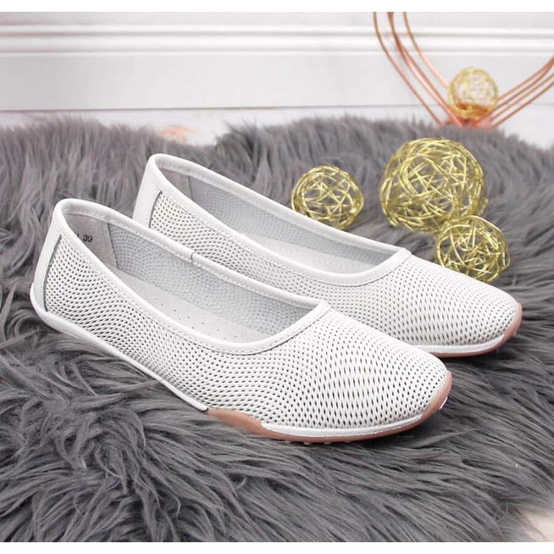 Leather openwork ballerinas Filippo W PAW322 white 2