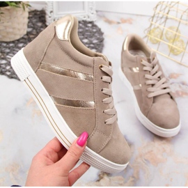 Leather sneakers on the platform Filippo W PAW324A beige 1