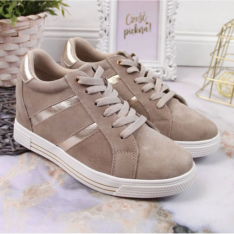 Leather sneakers on the platform Filippo W PAW324A beige 2